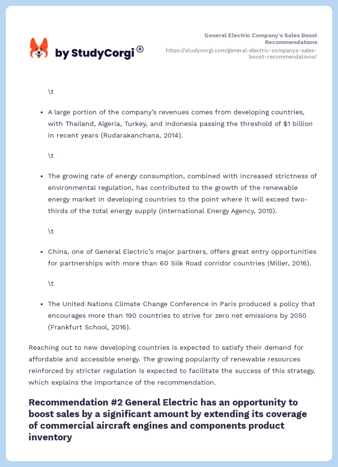 General Electric Company's Sales Boost Recommendations. Page 2