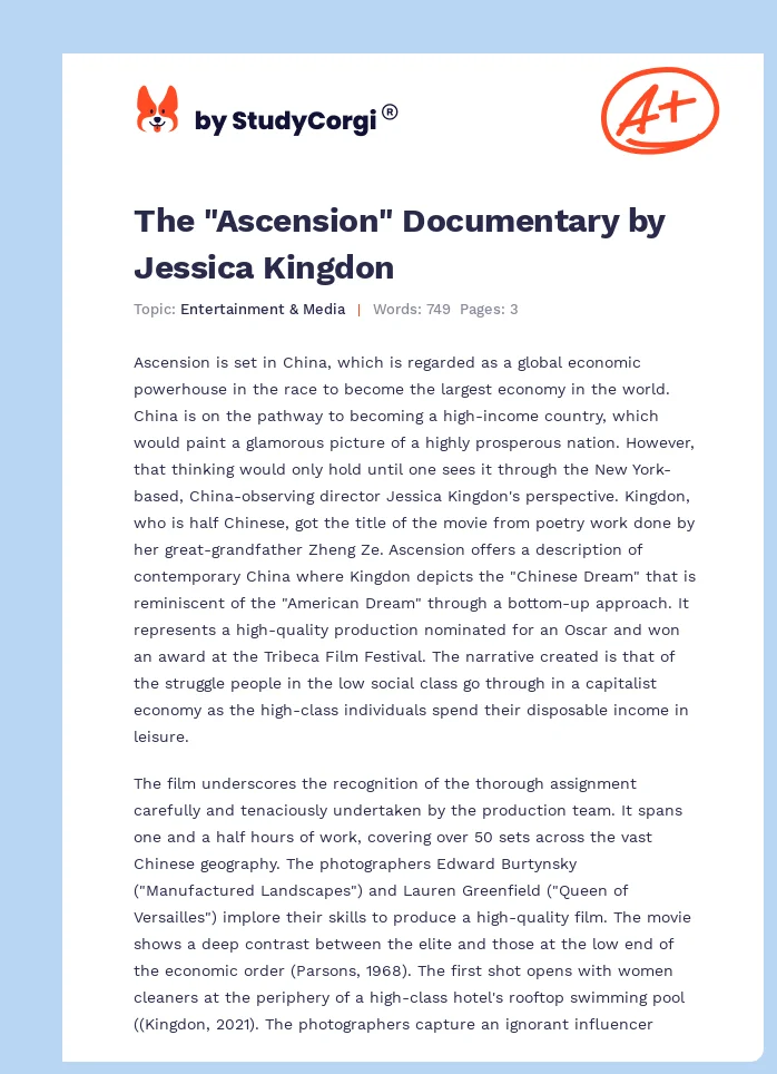 The "Ascension" Documentary by Jessica Kingdon. Page 1