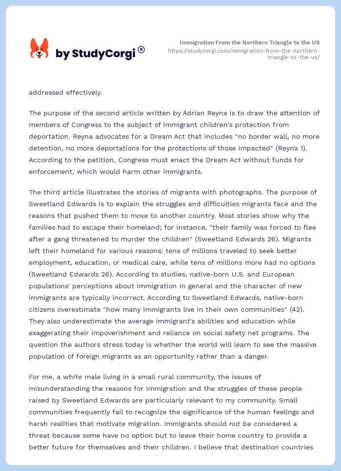 Immigration From the Northern Triangle to the US. Page 2