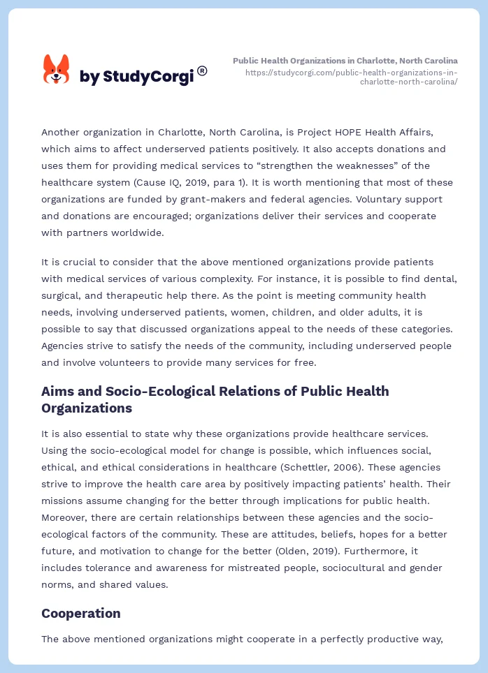 Public Health Organizations in Charlotte, North Carolina. Page 2