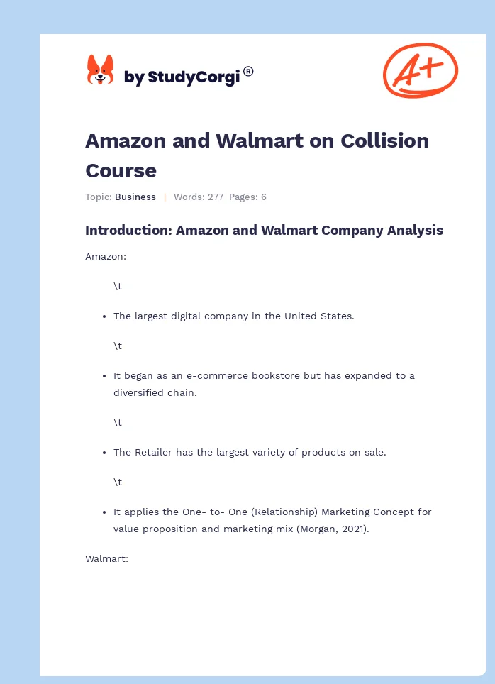Amazon and Walmart on Collision Course. Page 1
