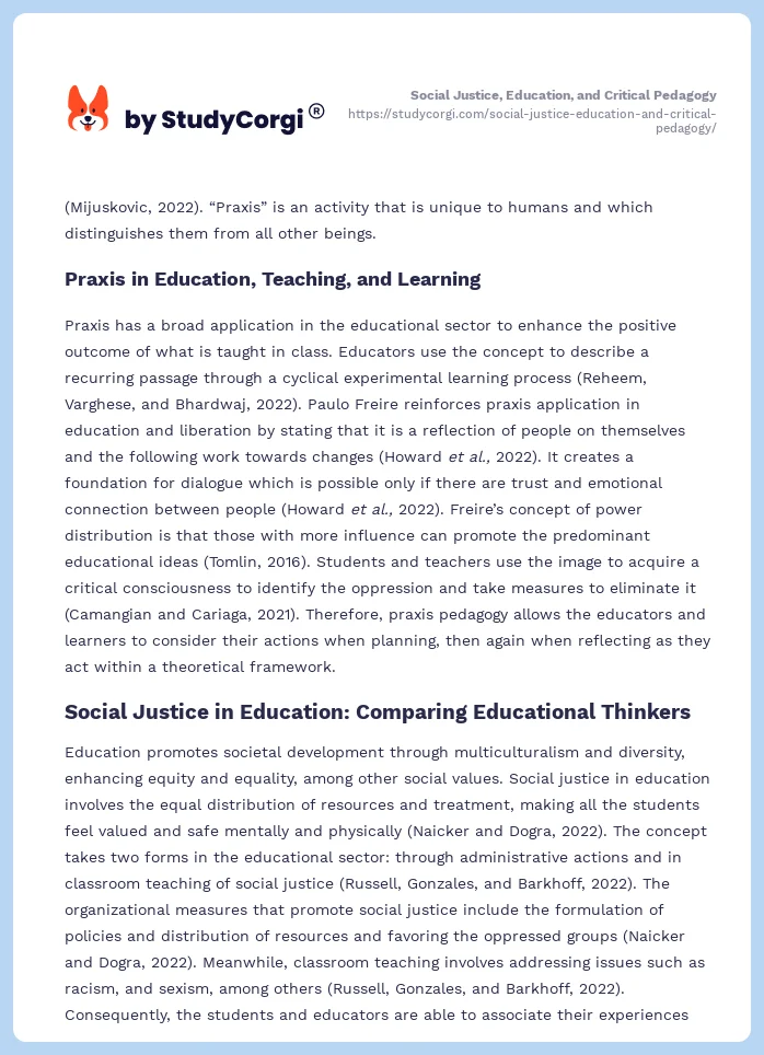 Social Justice, Education, and Critical Pedagogy. Page 2