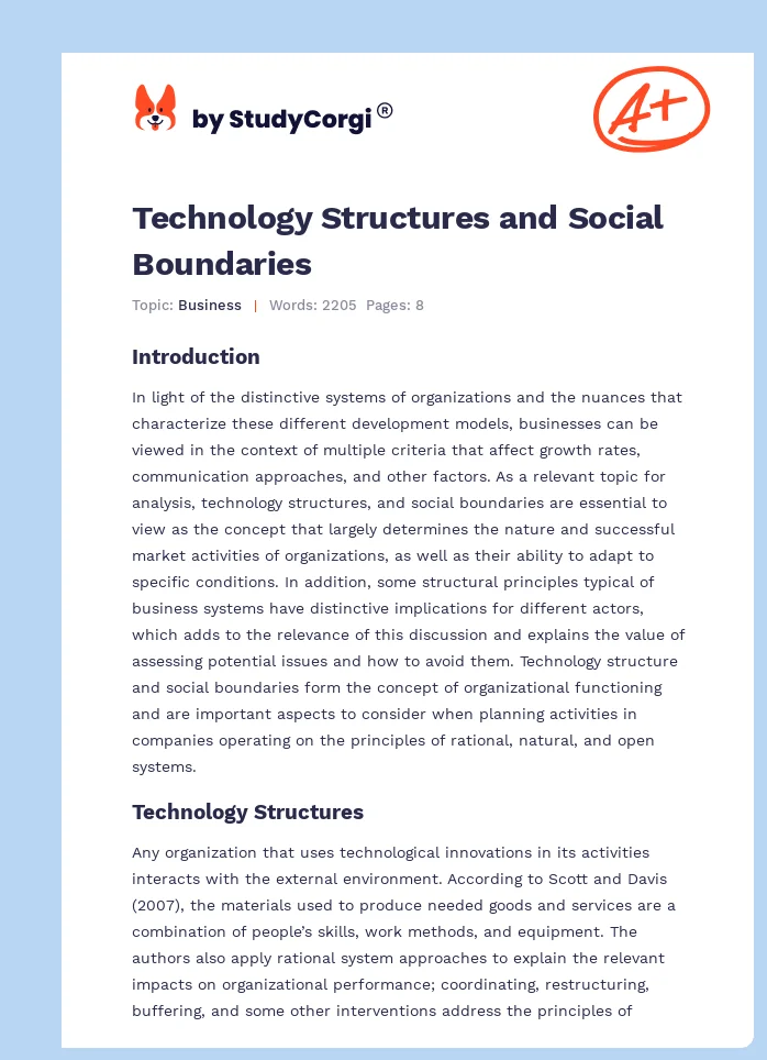 Technology Structures and Social Boundaries. Page 1