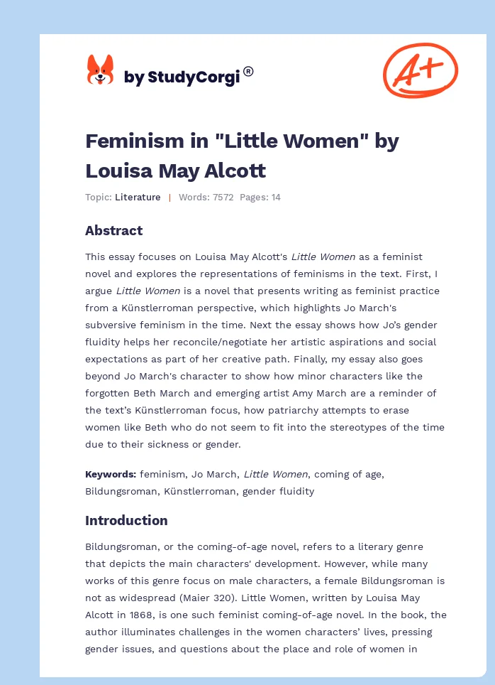 Feminism in "Little Women" by Louisa May Alcott. Page 1