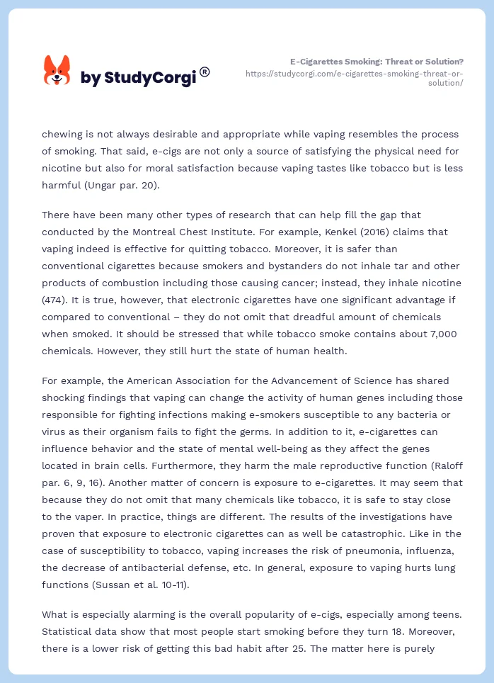 E-Cigarettes Smoking: Threat or Solution?. Page 2