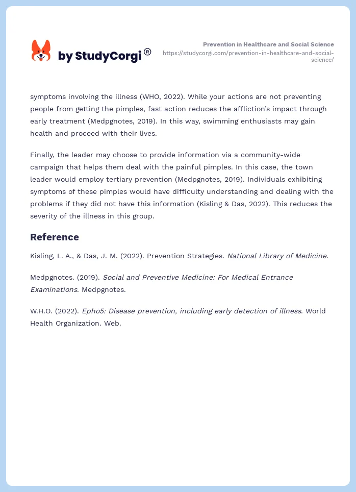 Prevention in Healthcare and Social Science. Page 2