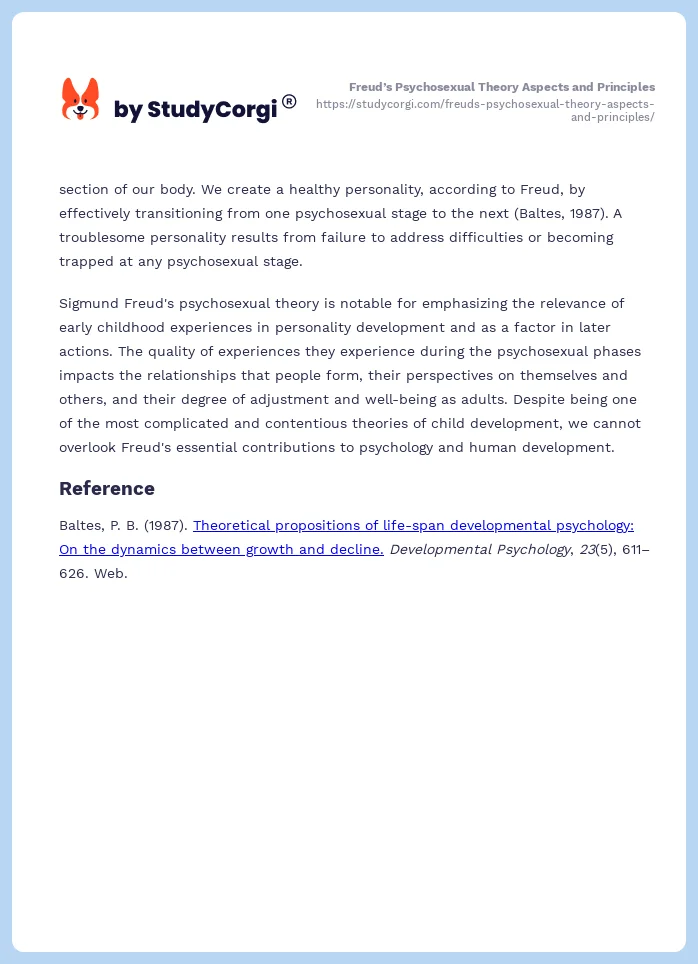 Freud’s Psychosexual Theory Aspects and Principles. Page 2