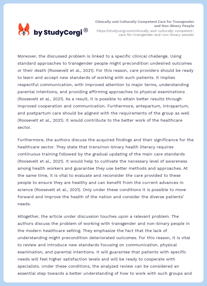 Clinically and Culturally Competent Care for Transgender and Non-Binary People. Page 2