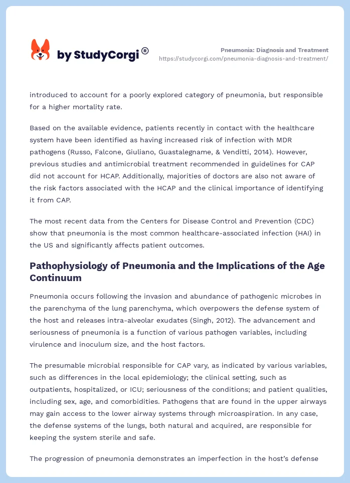 Pneumonia: Diagnosis and Treatment. Page 2