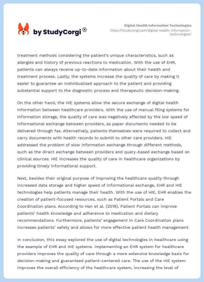 Digital Health Information Technologies. Page 2