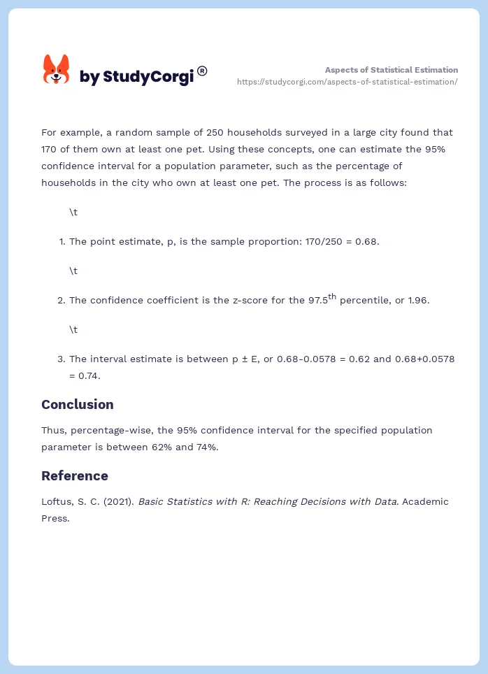 Aspects of Statistical Estimation. Page 2