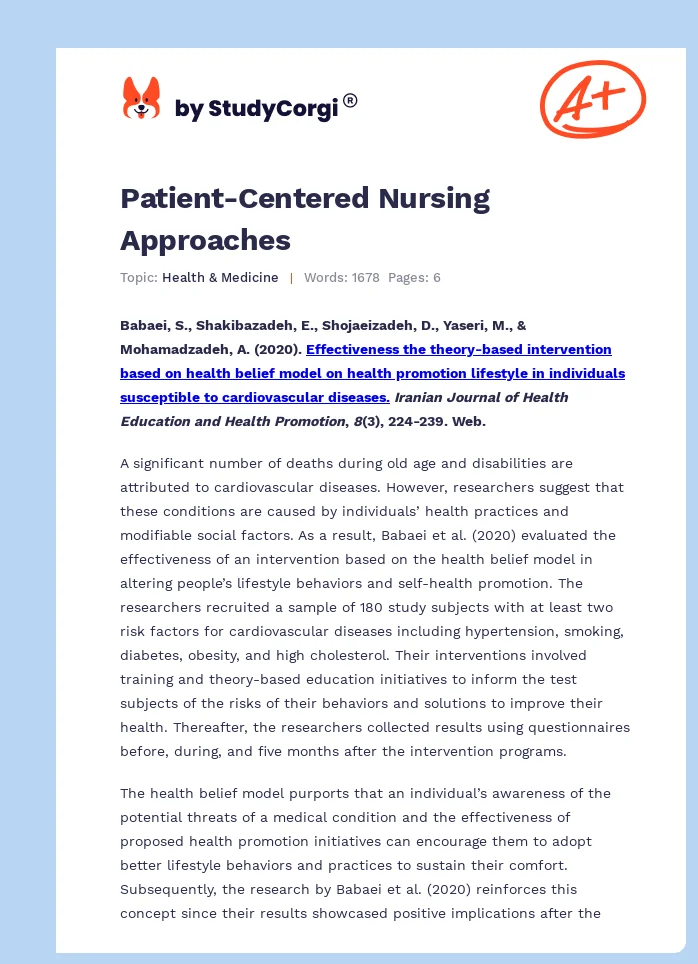 Patient-Centered Nursing Approaches. Page 1