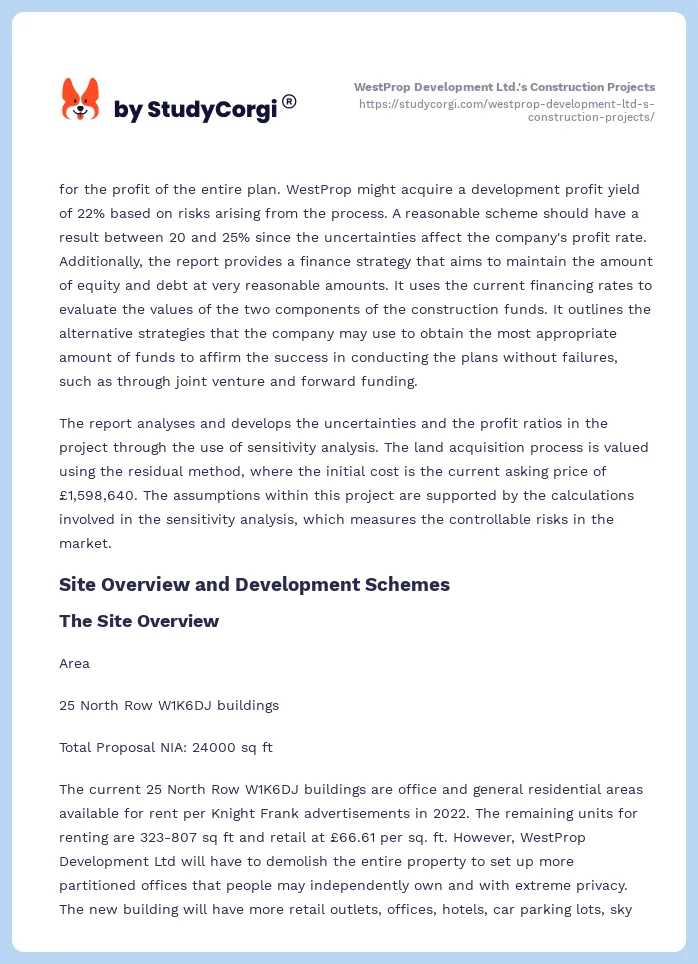 WestProp Development Ltd.'s Construction Projects. Page 2