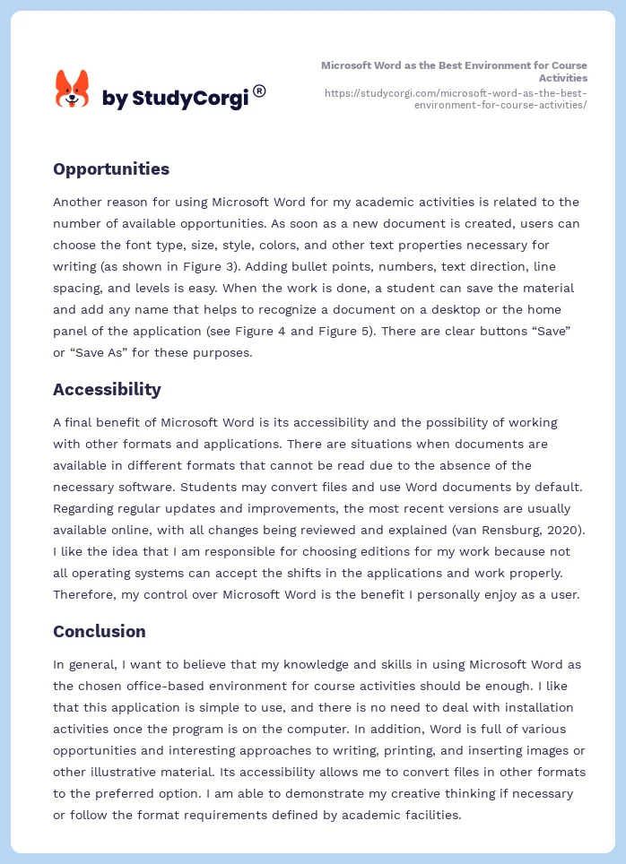 Microsoft Word as the Best Environment for Course Activities. Page 2