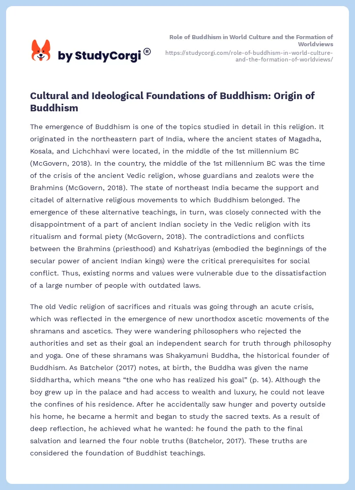 Role of Buddhism in World Culture and the Formation of Worldviews. Page 2