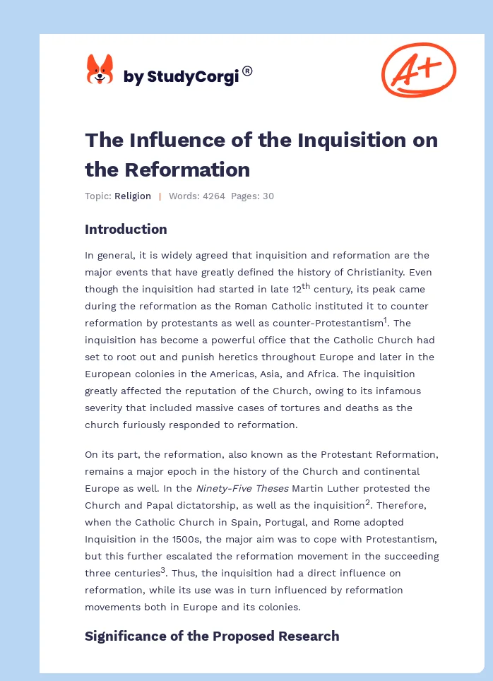 The Influence of the Inquisition on the Reformation. Page 1