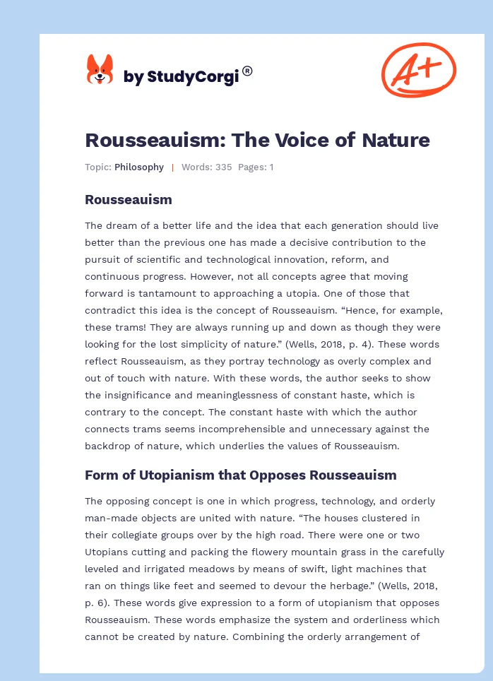 Rousseauism: The Voice of Nature. Page 1