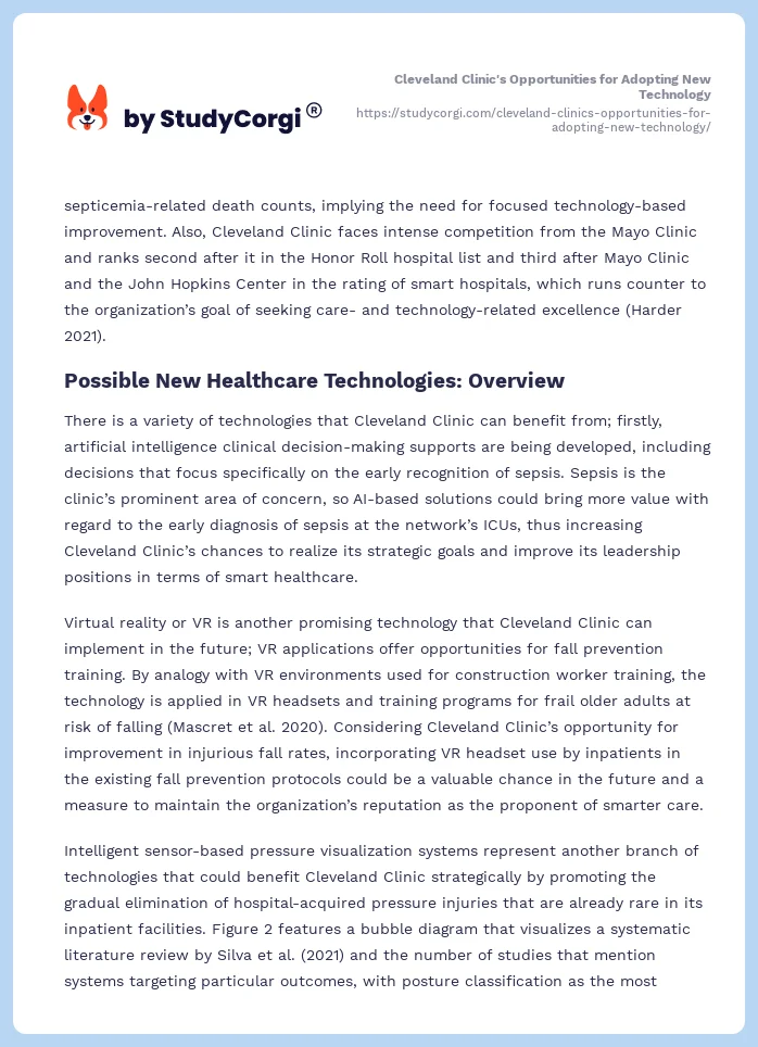 Cleveland Clinic's Opportunities for Adopting New Technology. Page 2