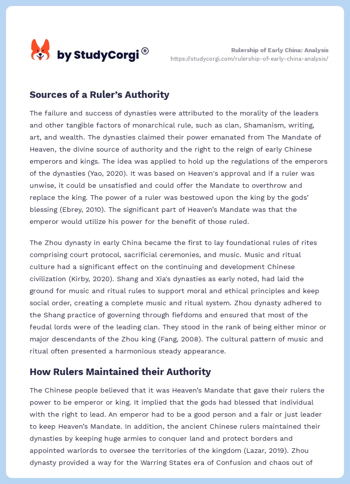 Rulership of Early China: Analysis. Page 2