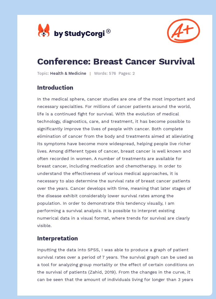 Conference: Breast Cancer Survival. Page 1