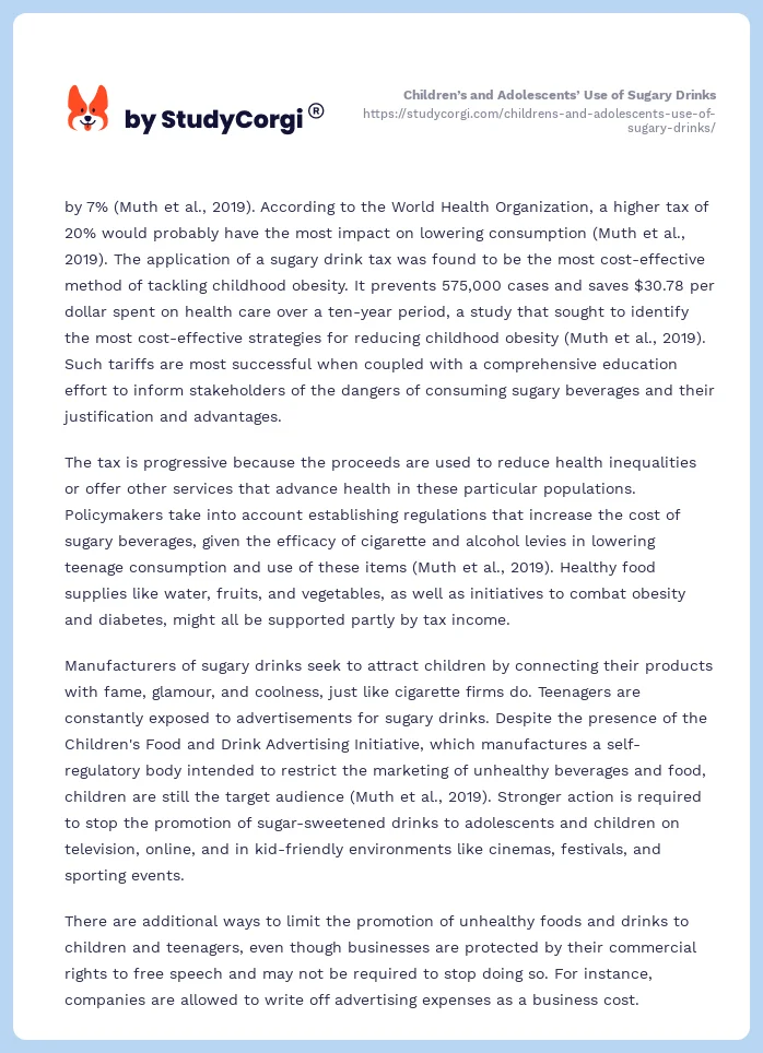 Children’s and Adolescents’ Use of Sugary Drinks. Page 2