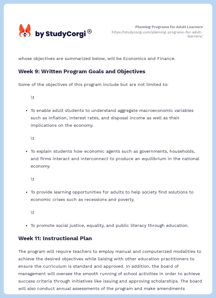 Planning Programs for Adult Learners. Page 2
