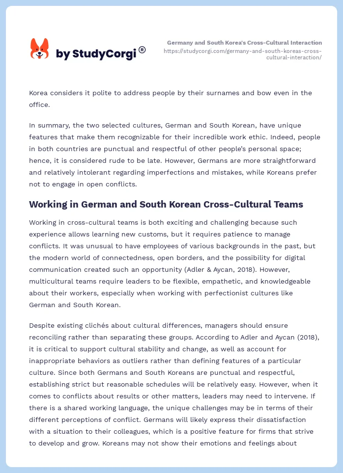 Germany and South Korea's Cross-Cultural Interaction. Page 2