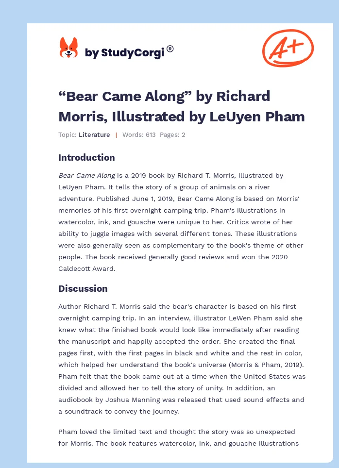 “Bear Came Along” by Richard Morris, Illustrated by LeUyen Pham. Page 1