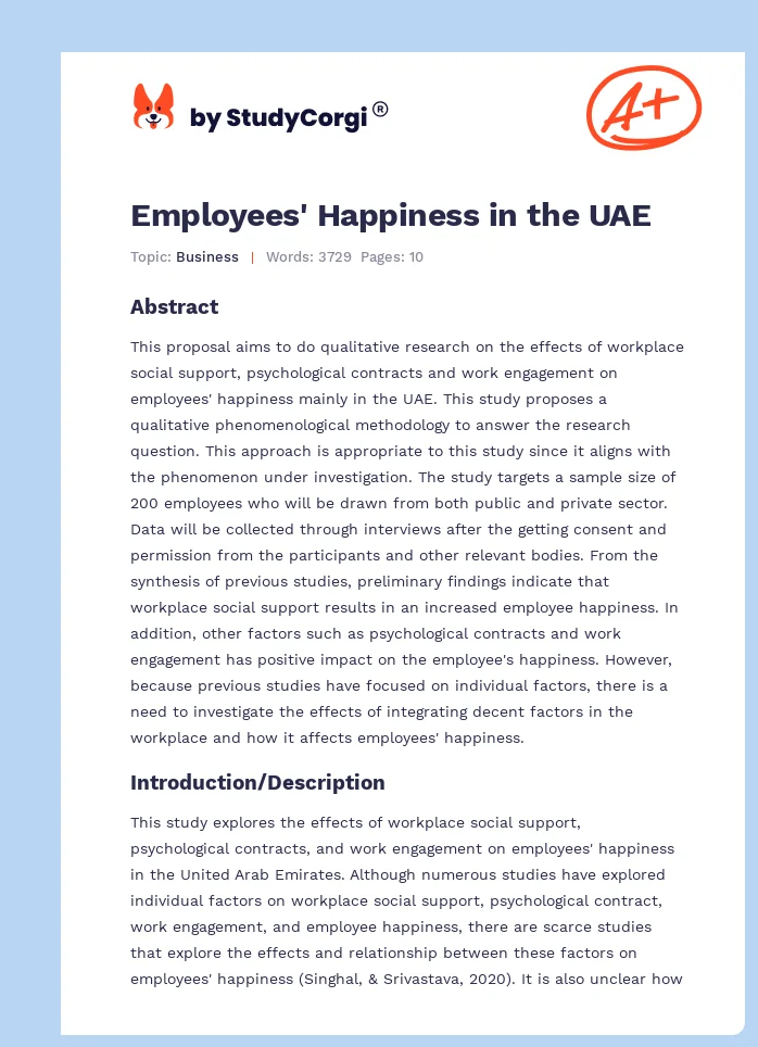 Employees' Happiness in the UAE. Page 1