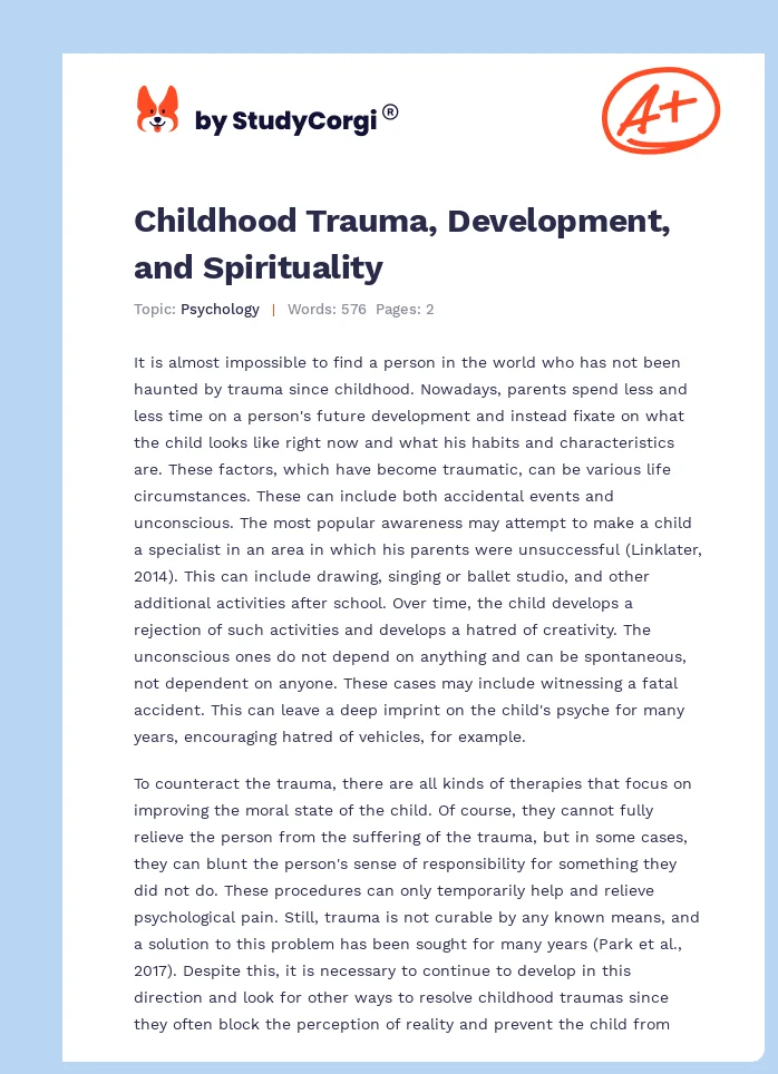 Childhood Trauma, Development, and Spirituality. Page 1