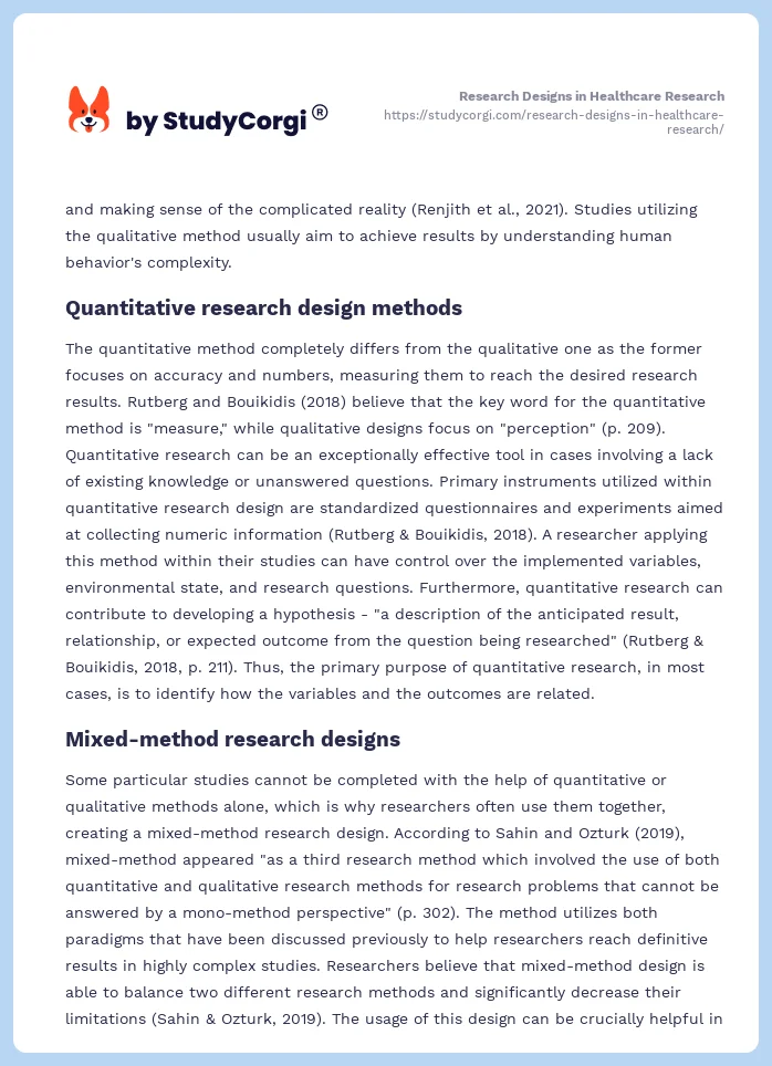 Research Designs in Healthcare Research. Page 2