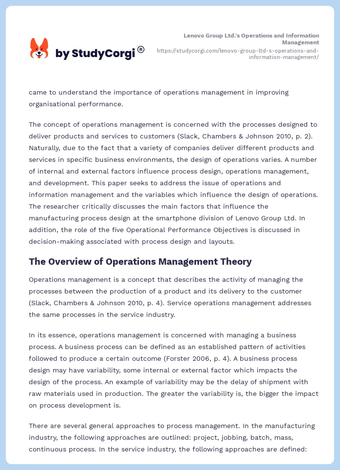 Lenovo Group Ltd.'s Operations and Information Management. Page 2