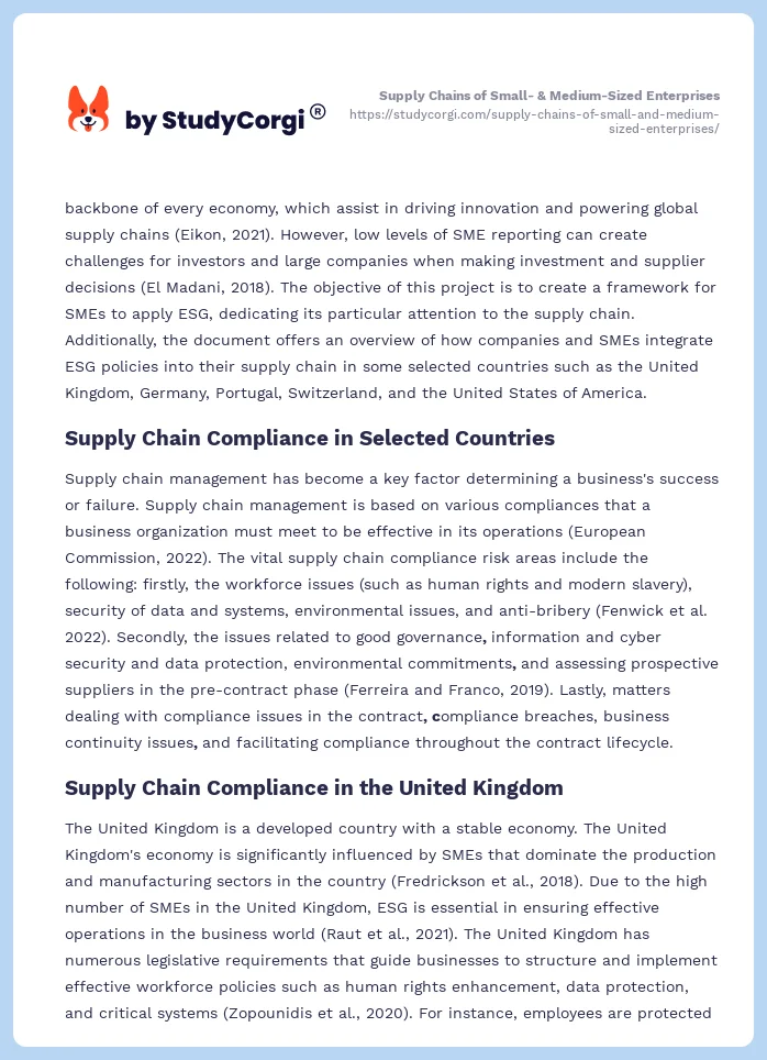 Supply Chains of Small- & Medium-Sized Enterprises. Page 2