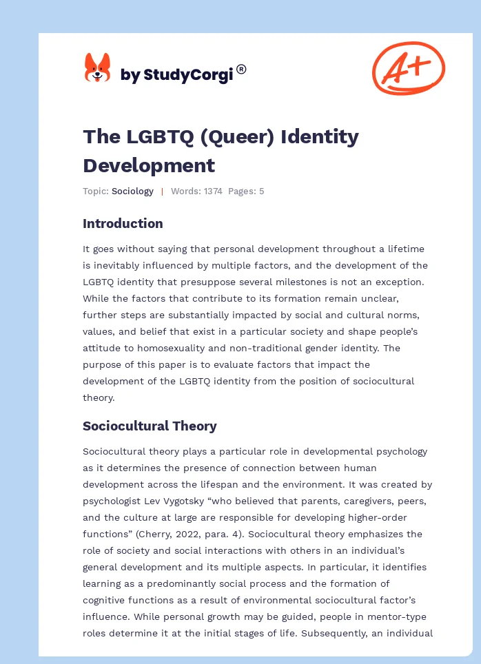 The LGBTQ (Queer) Identity Development. Page 1