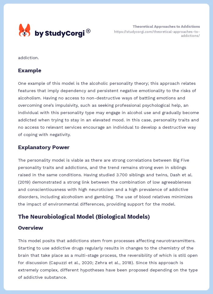 Theoretical Approaches to Addictions. Page 2