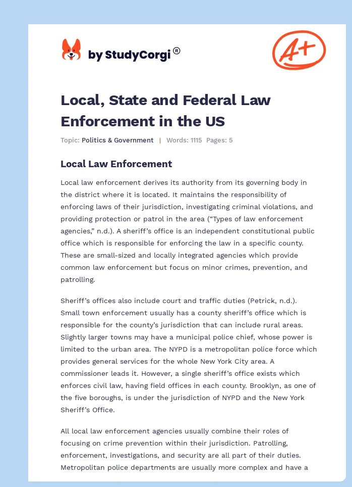 local-state-and-federal-law-enforcement-in-the-us-free-essay-example