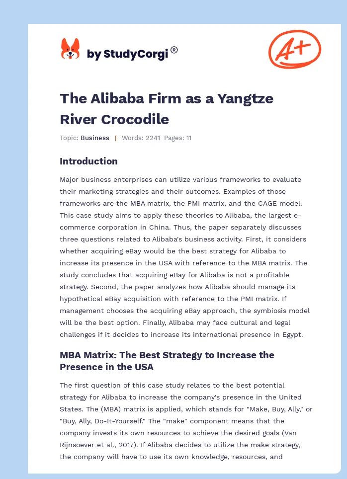 The Alibaba Firm as a Yangtze River Crocodile. Page 1
