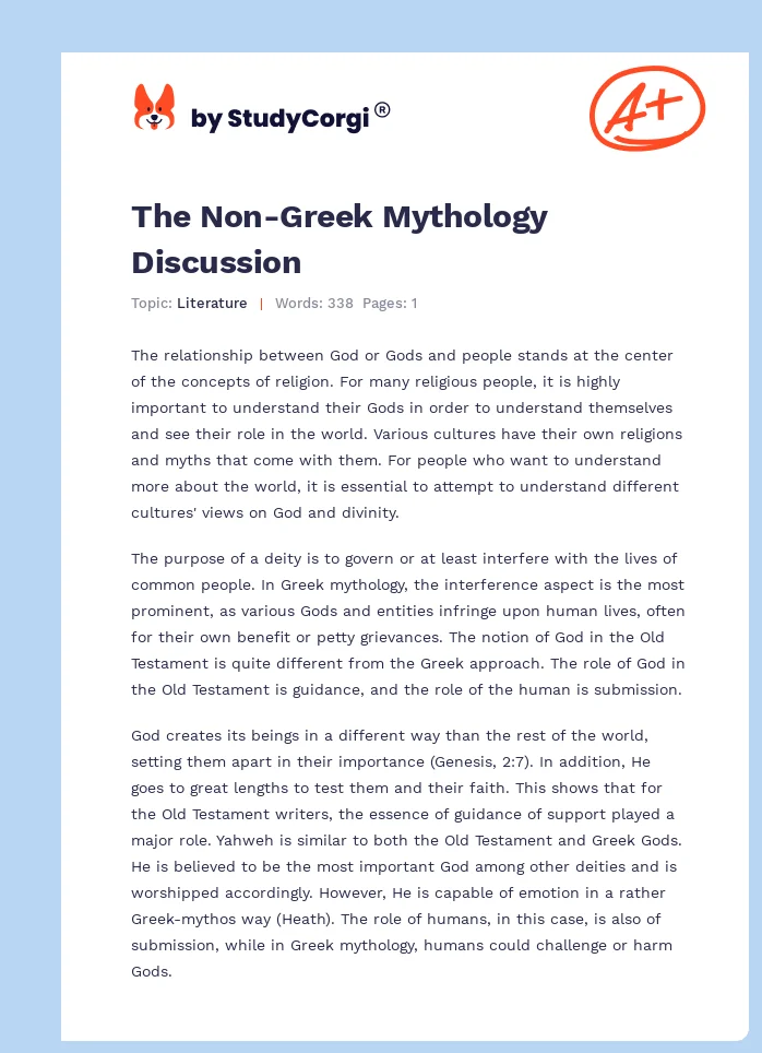 The Non-Greek Mythology Discussion. Page 1