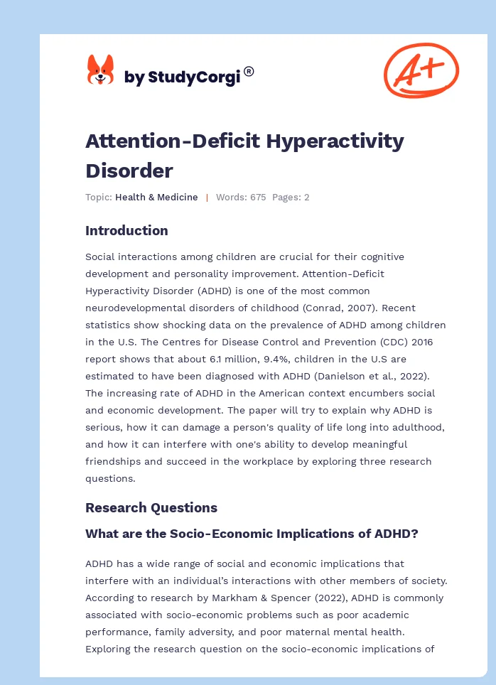 Attention-Deficit Hyperactivity Disorder. Page 1