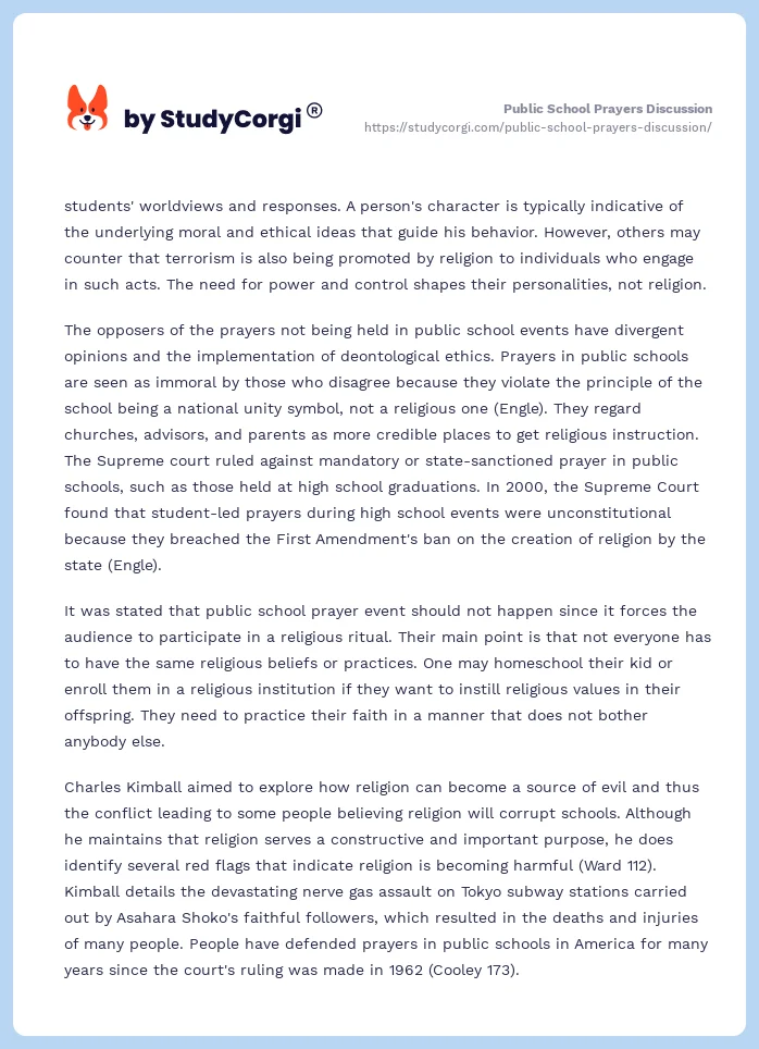 Public School Prayers Discussion. Page 2