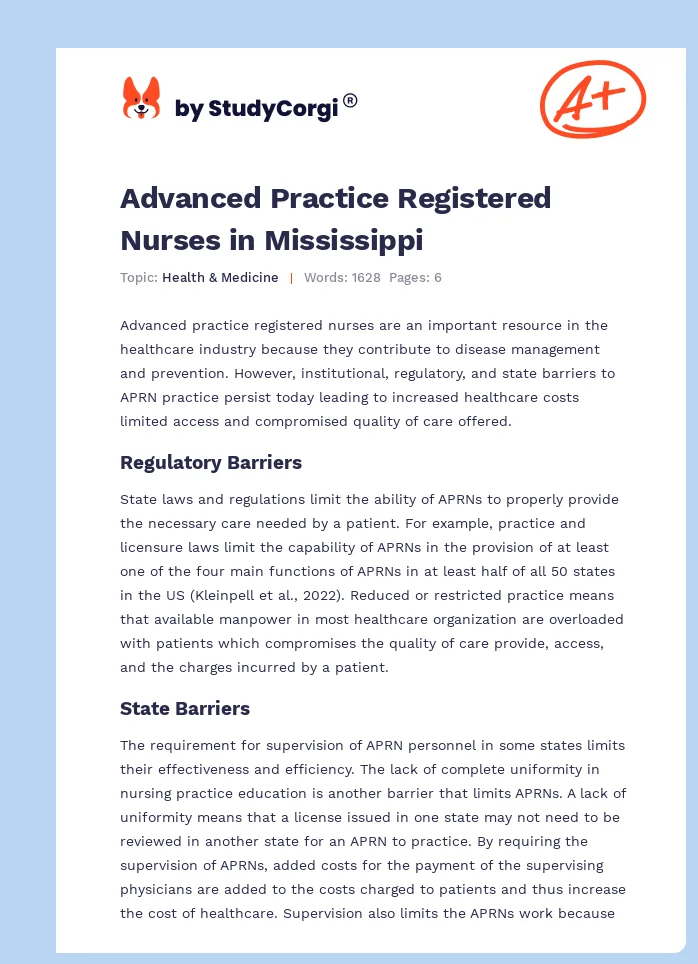 Advanced Practice Registered Nurses in Mississippi. Page 1