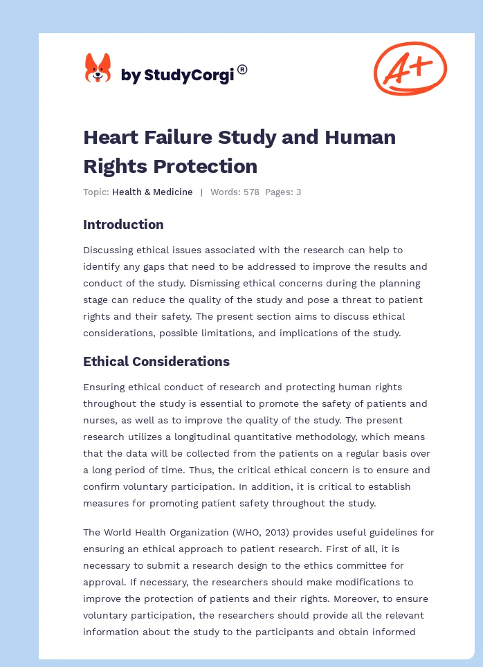 Heart Failure Study and Human Rights Protection. Page 1