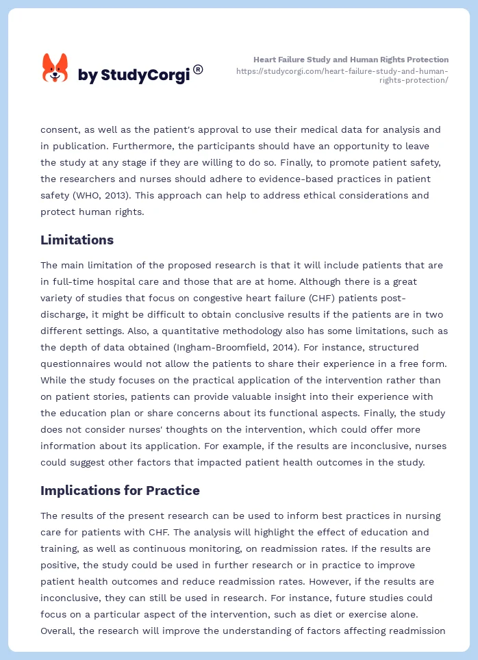 Heart Failure Study and Human Rights Protection. Page 2