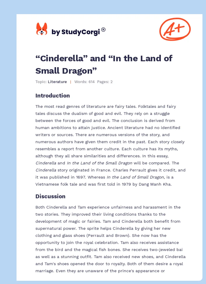 “Cinderella” and “In the Land of Small Dragon”. Page 1