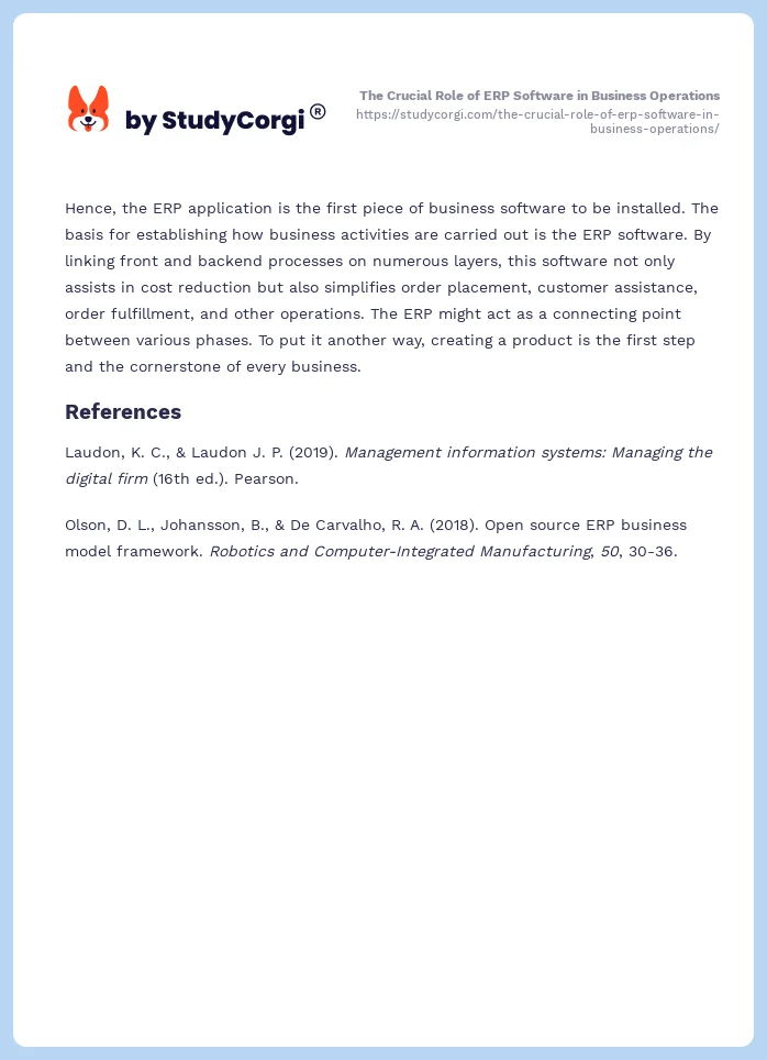 The Crucial Role of ERP Software in Business Operations. Page 2