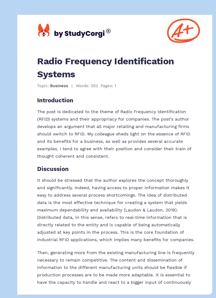 Radio Frequency Identification Systems. Page 1