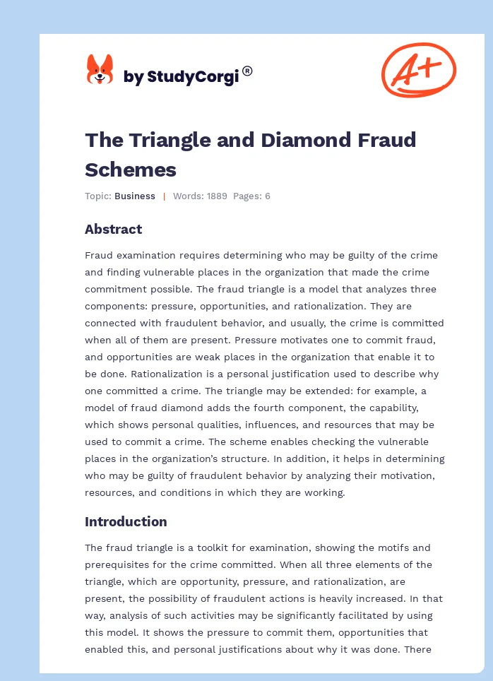 The Triangle and Diamond Fraud Schemes. Page 1