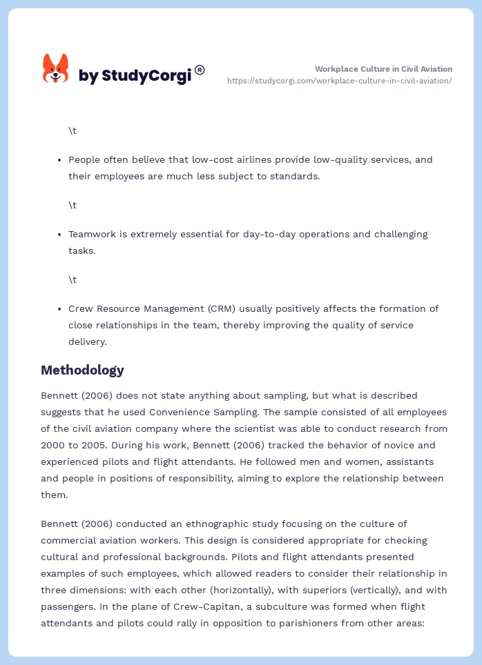 Workplace Culture in Civil Aviation. Page 2