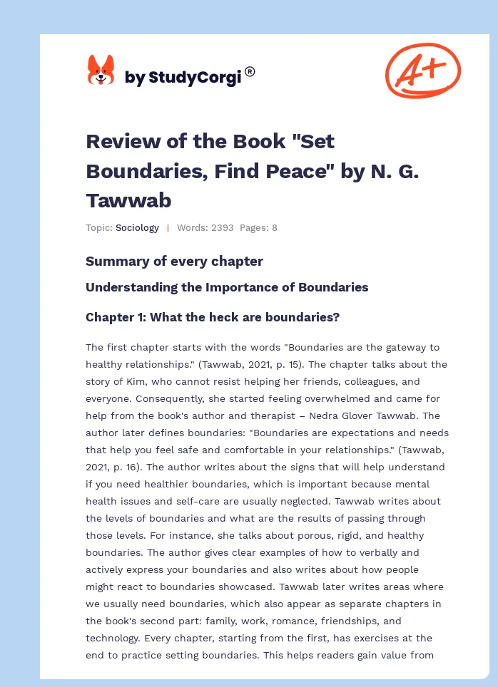 Review of the Book "Set Boundaries, Find Peace" by N. G. Tawwab. Page 1
