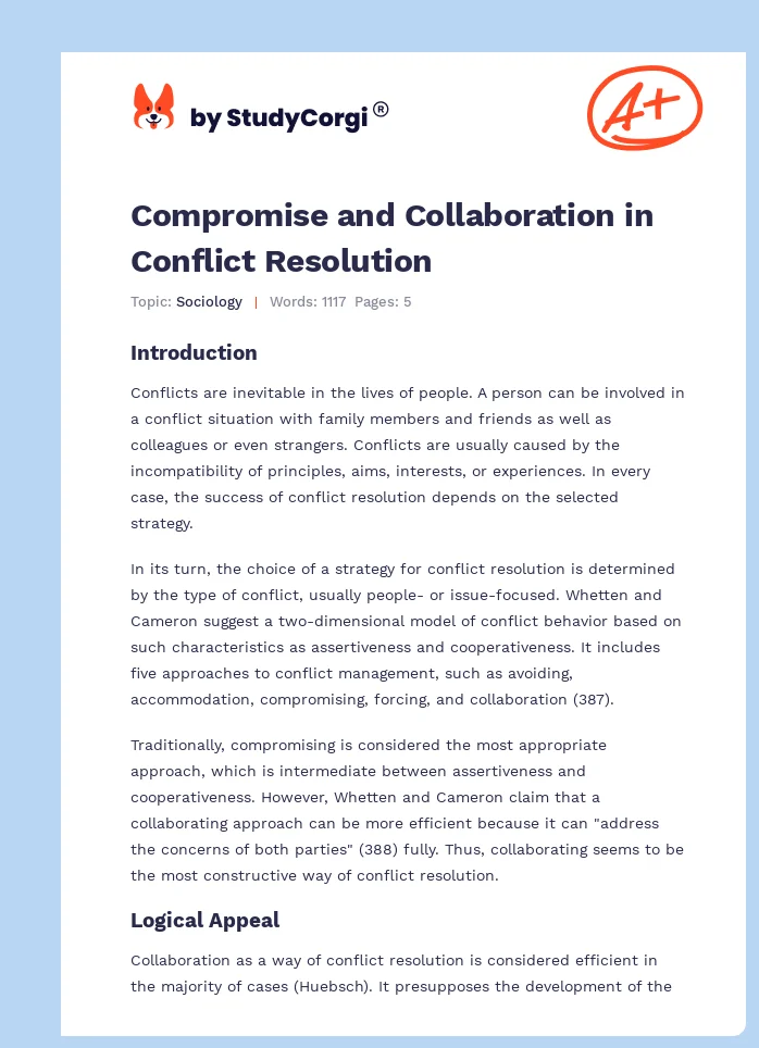 Compromise and Collaboration in Conflict Resolution. Page 1